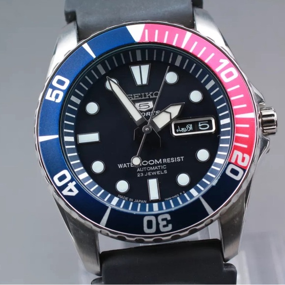 SEIKO 5 Sports 7S36-03C0 SNZF15 AT 100M 23J   JAPAN X549 JDM NWT PEPSI - Picture 6 of 6